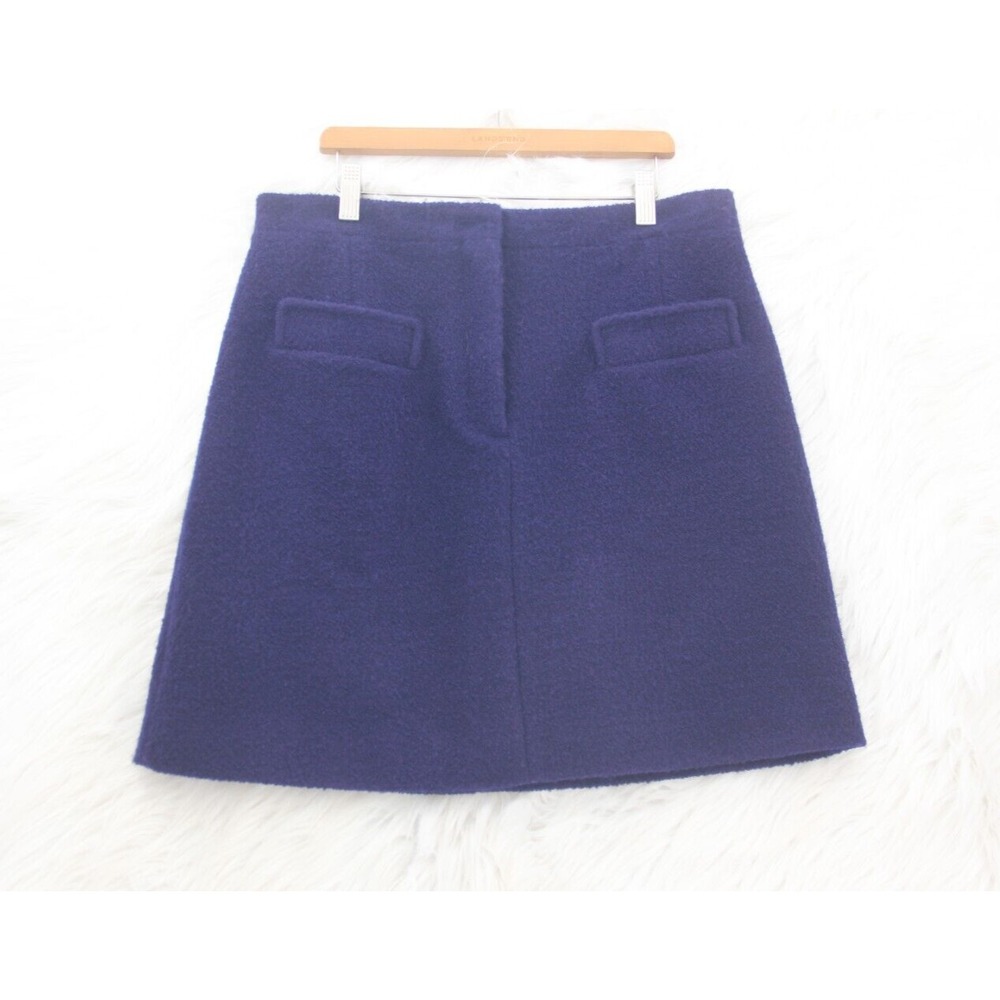 Carven A Line Skirt Size 42 US 10 Wool Short Purple Preppy Academia Retro Glam